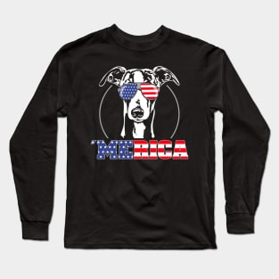 Proud Whippet American Flag Merica dog Long Sleeve T-Shirt